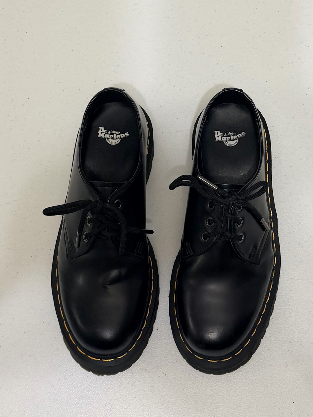 Dr. Martens Black Leather 1461 Quad Platform Oxfords AW004 Men’s 8 Women’s 9